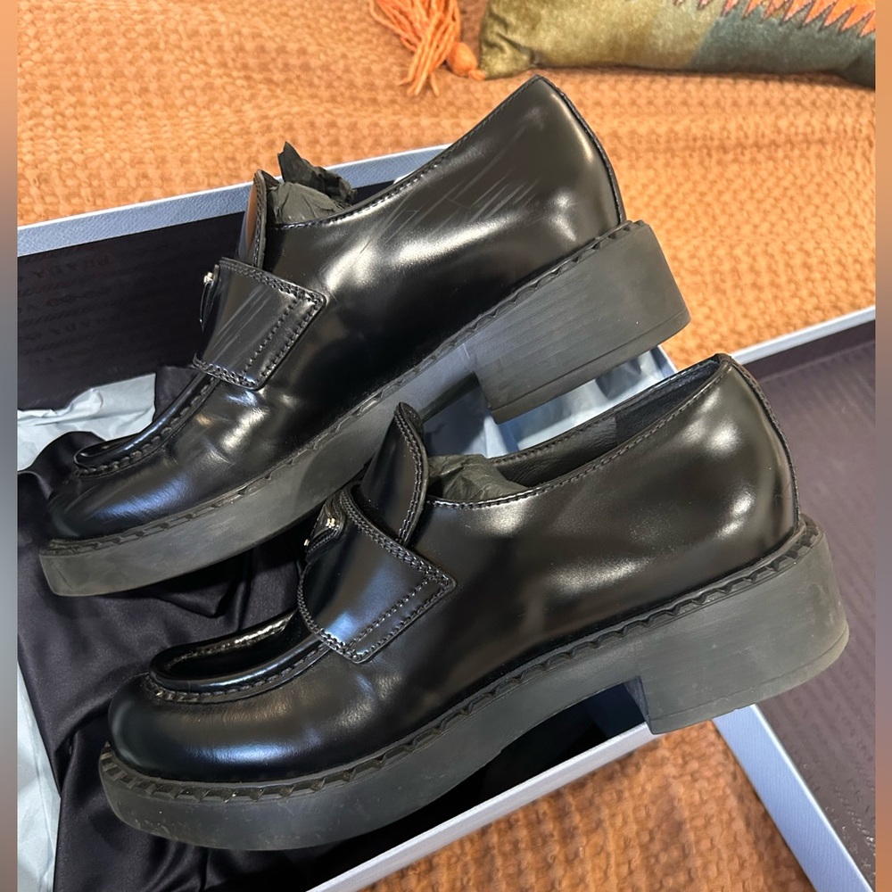 Prada Women's Black Slip-On Loafers - Picture 8 of 8